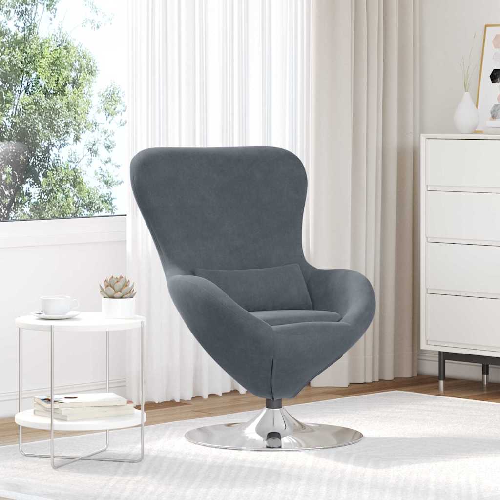 Eiersessel Dunkelgrau 63 x 73 x 90 cm Samt