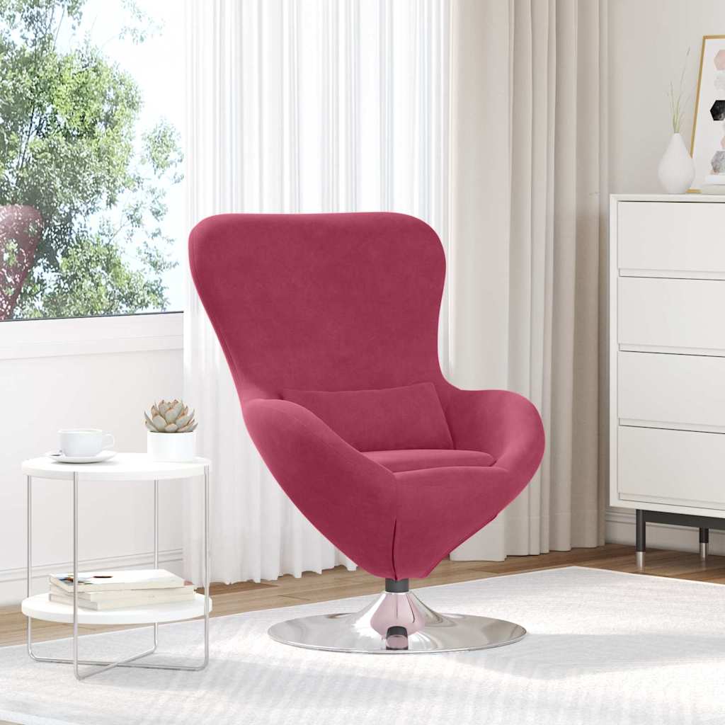 Eiersessel Weinrot 63 x 73 x 90 cm Samt