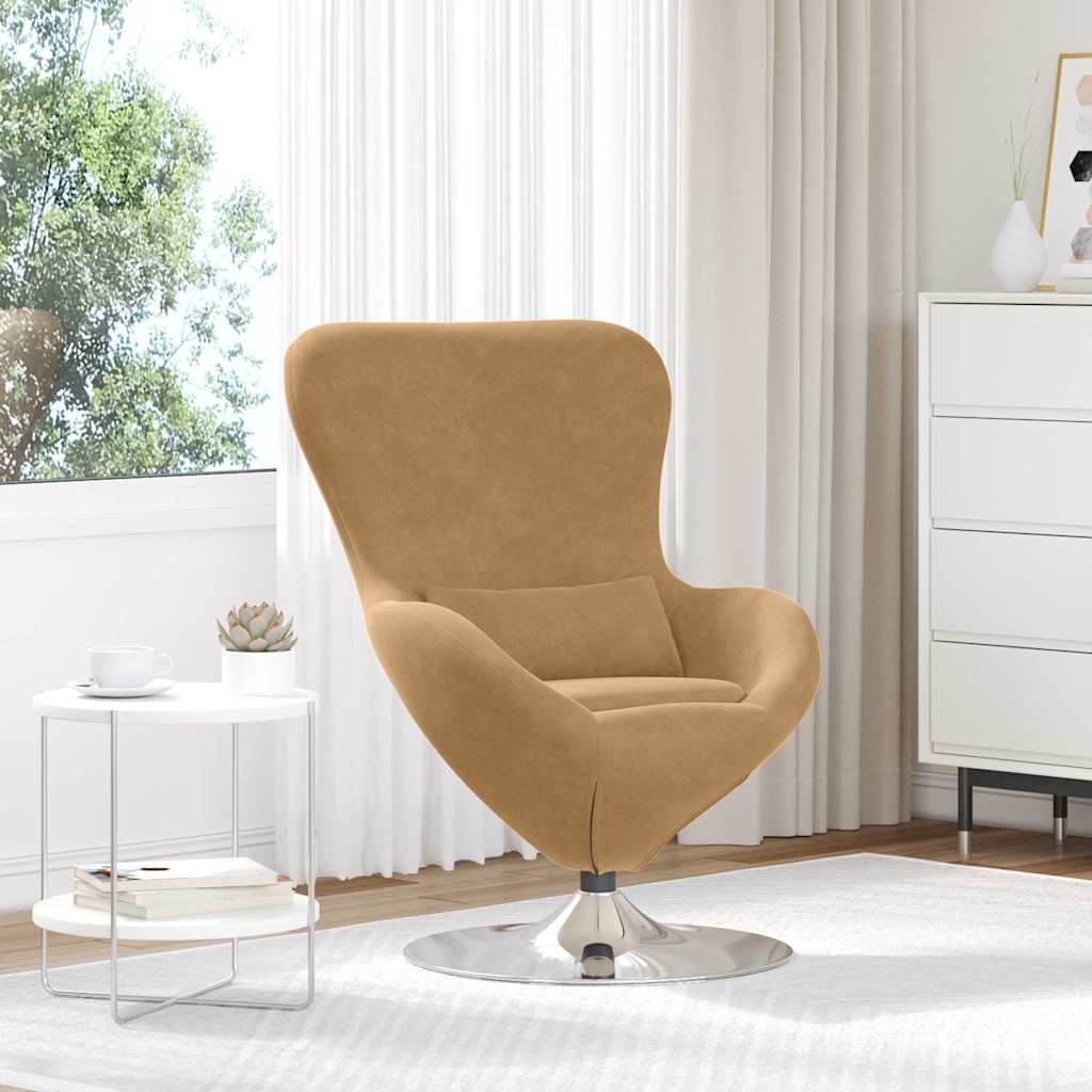 Eiersessel Hellbraun 63 x 73 x 90 cm Samt