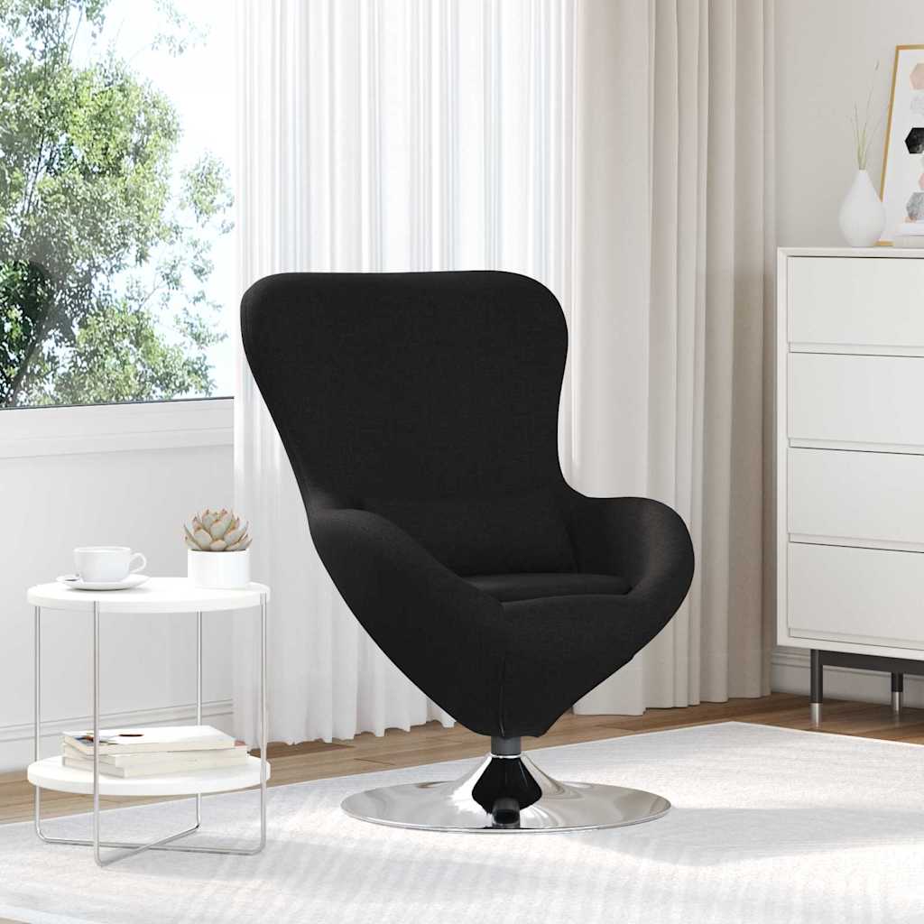 Eiersessel Schwarz Stoff