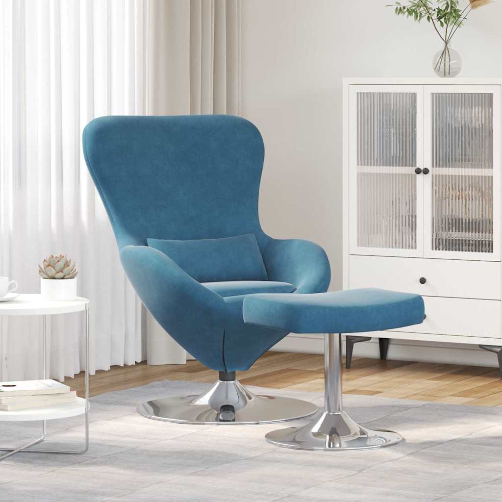 Eiersessel 2 pcs Blau 63 x 73 x 90 cm Samt