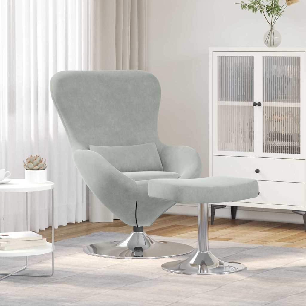 Eiersessel 2 pcs Hellgrau 63 x 73 x 90 cm Samt