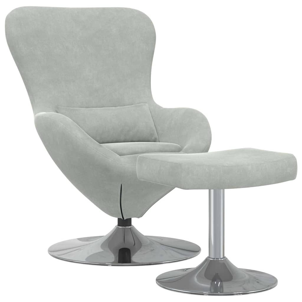 Eiersessel 2 pcs Hellgrau 63 x 73 x 90 cm Samt