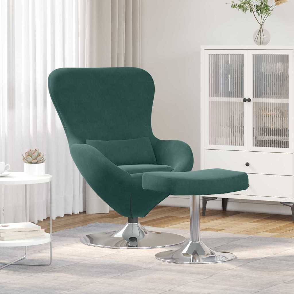 Eiersessel 2 pcs Dunkelgrün 63 x 73 x 90 cm Samt