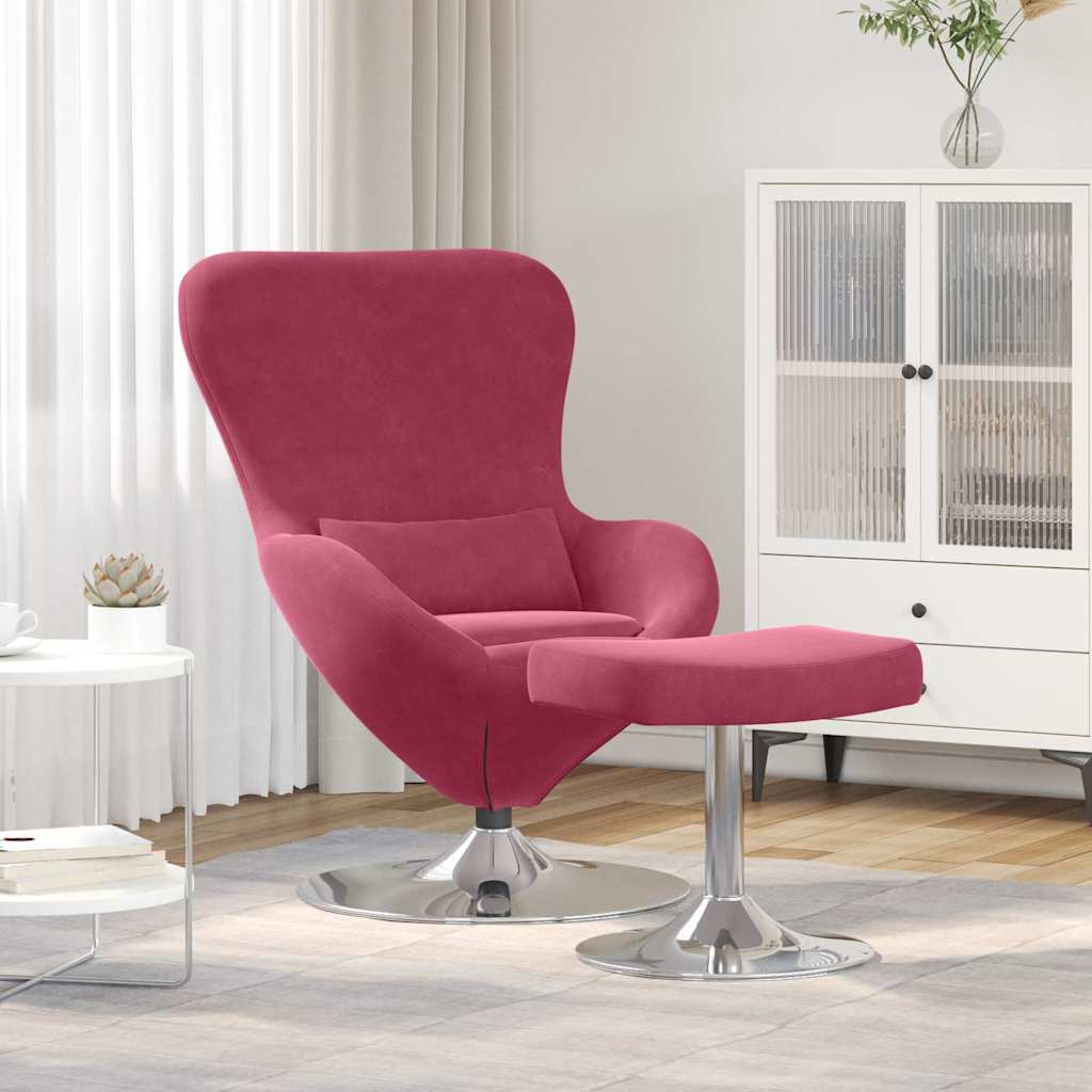 Eiersessel 2 pcs Weinrot 63 x 73 x 90 cm Samt