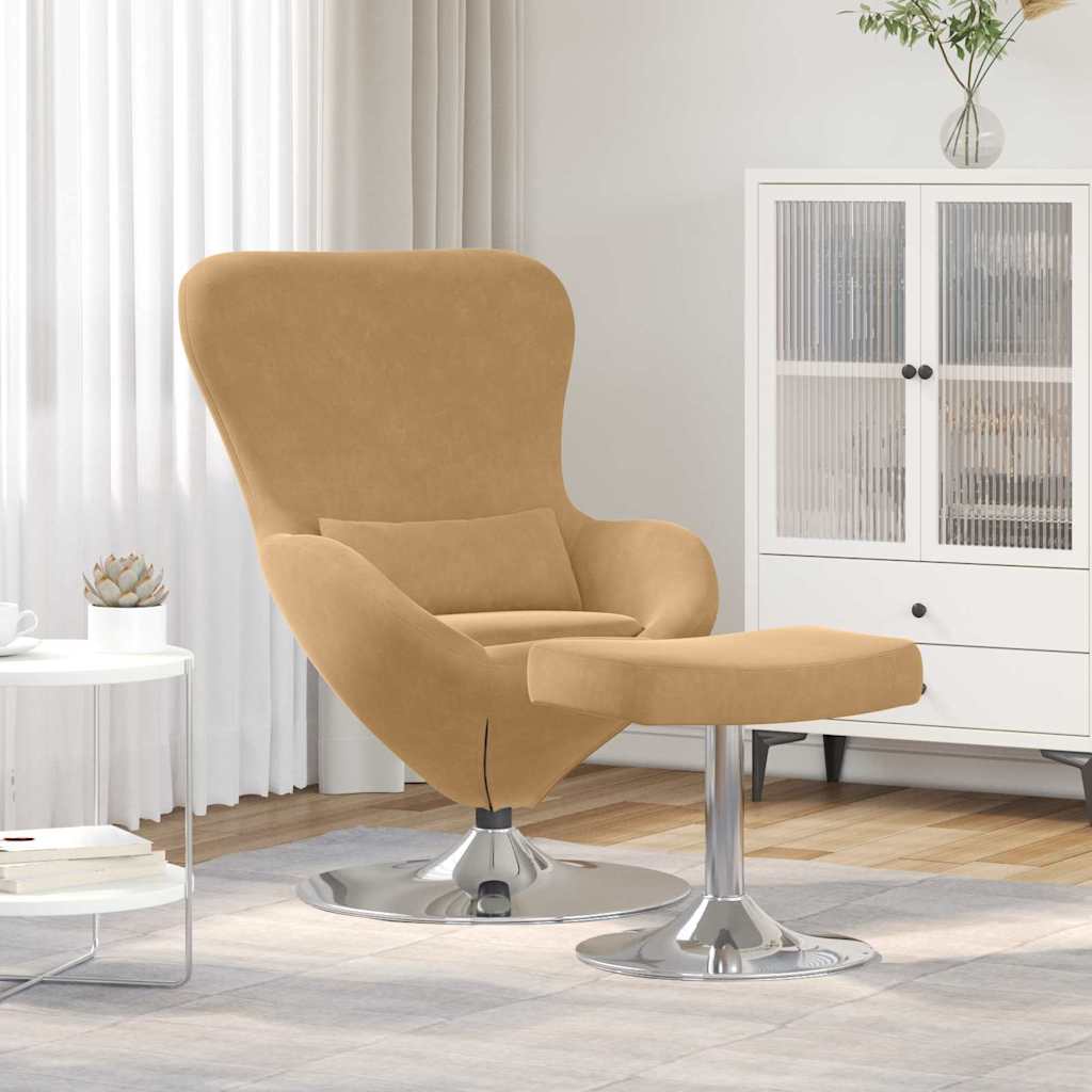 Eiersessel 2 pcs Braun 63 x 73 x 90 cm Samt