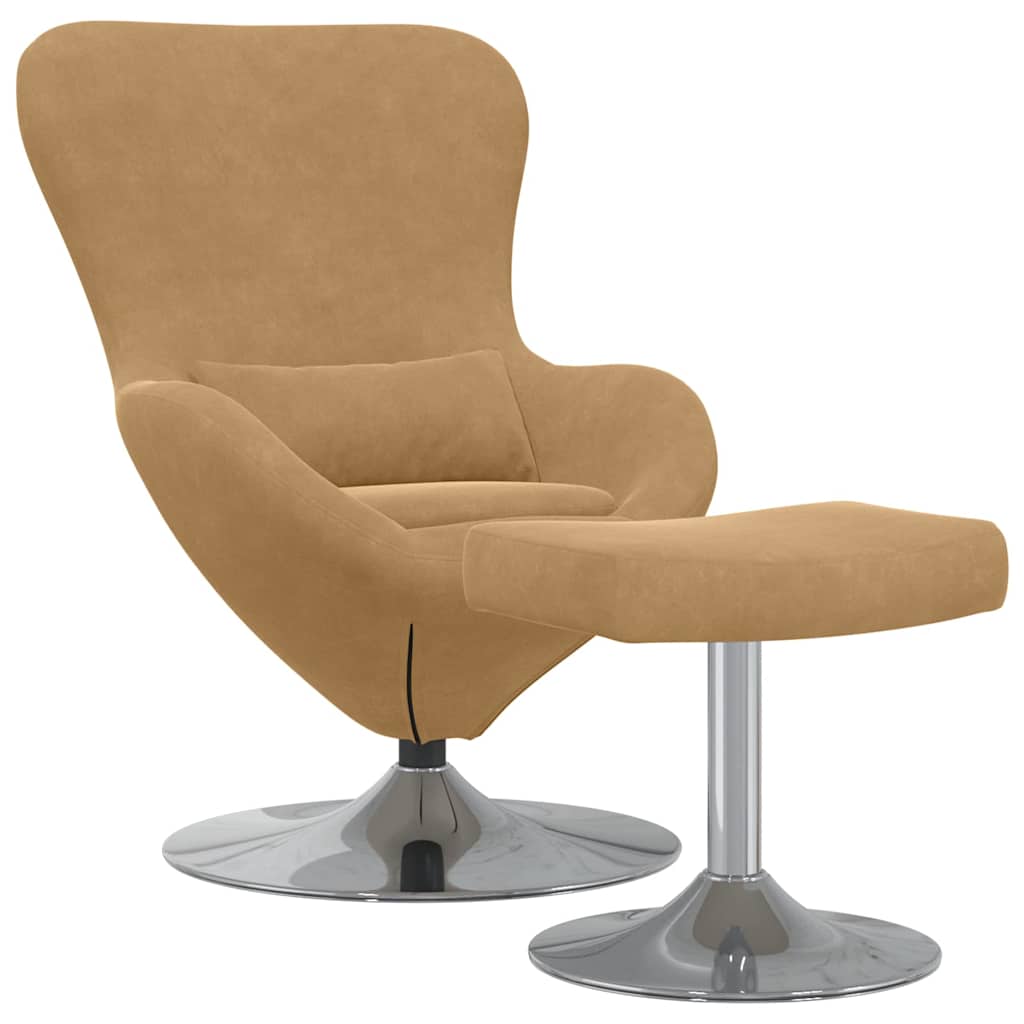 Eiersessel 2 pcs Braun 63 x 73 x 90 cm Samt