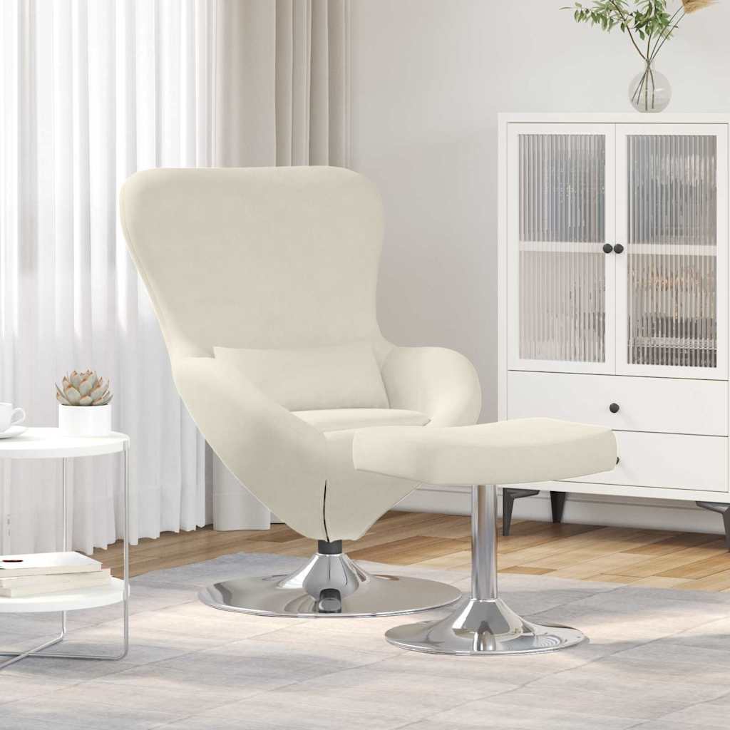 Eiersessel 2 pcs Creme 63 x 73 x 90 cm Samt
