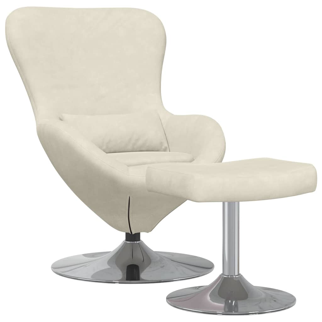 Eiersessel 2 pcs Creme 63 x 73 x 90 cm Samt