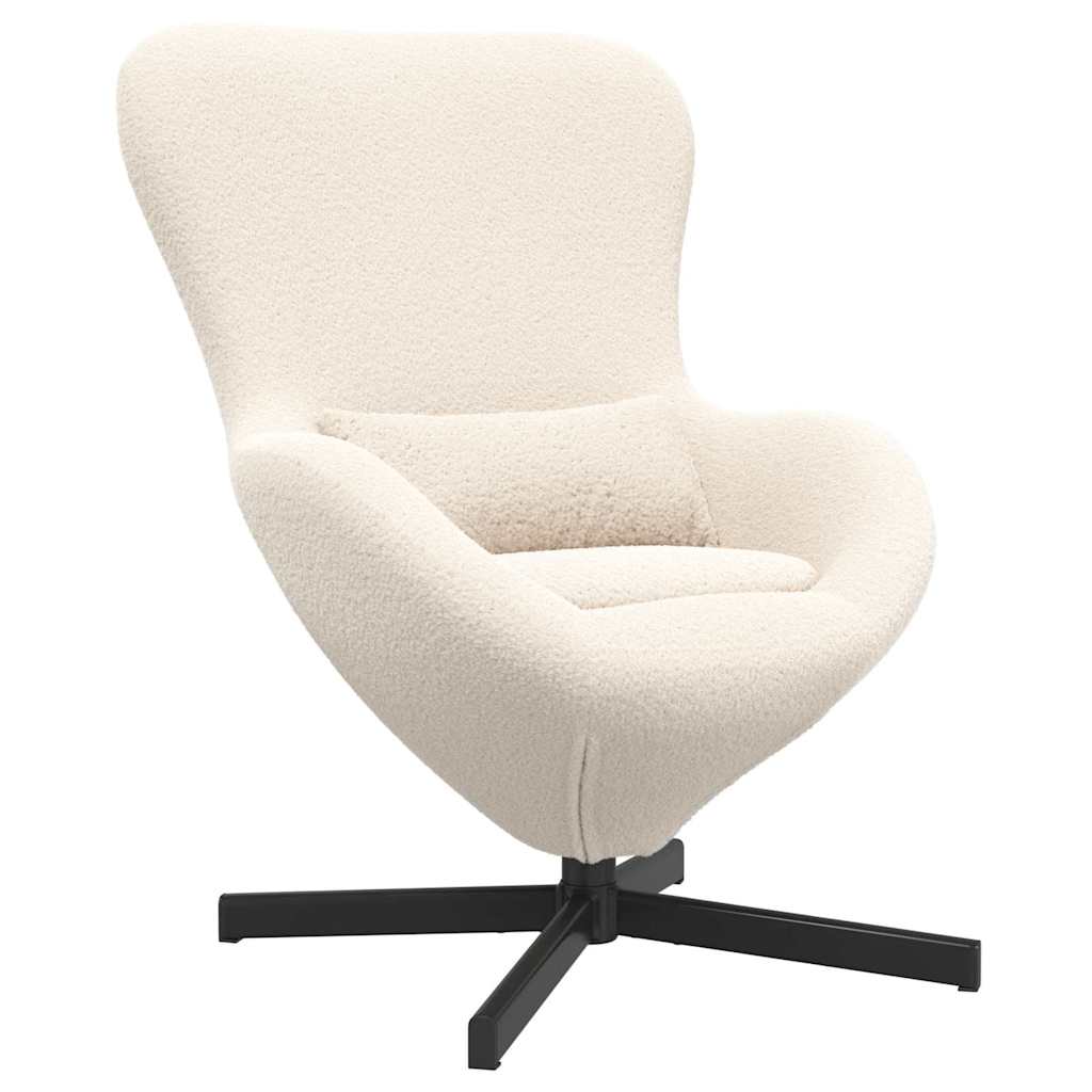 Eiersessel Creme Lockiger wollähnlicher Stoff