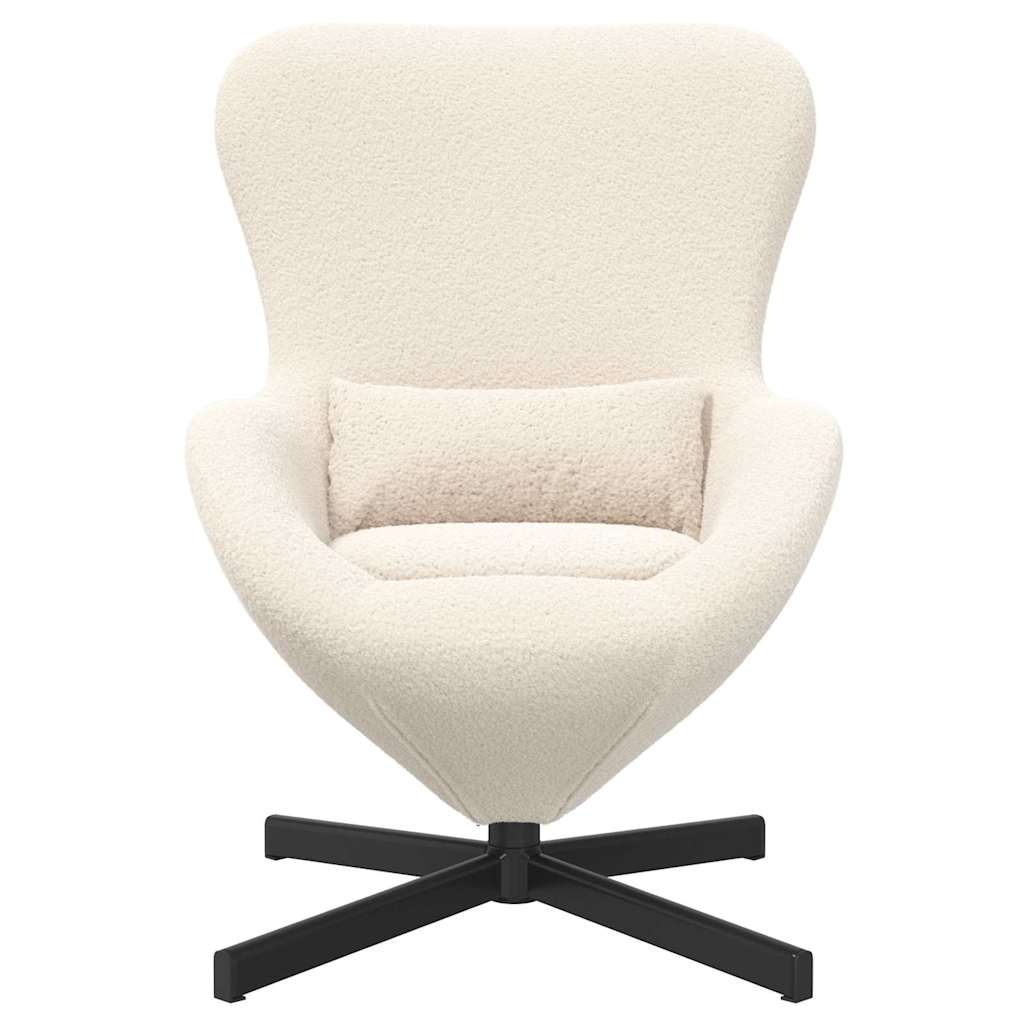 Eiersessel Creme Lockiger wollähnlicher Stoff