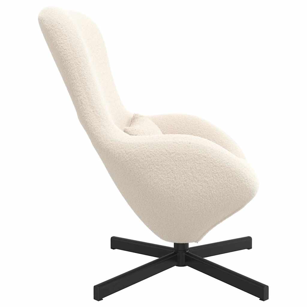 Eiersessel Creme Lockiger wollähnlicher Stoff