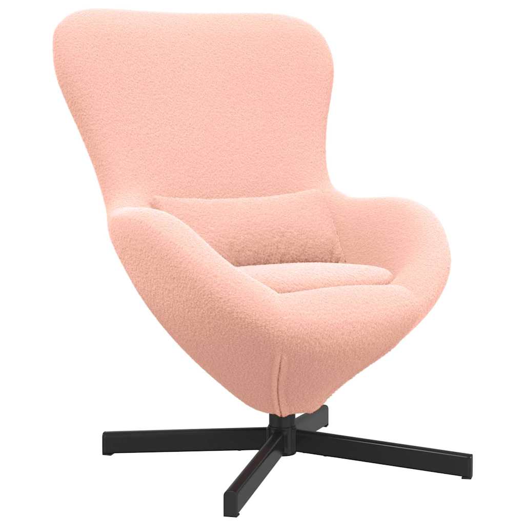 Eiersessel Rosa Lockiger wollähnlicher Stoff