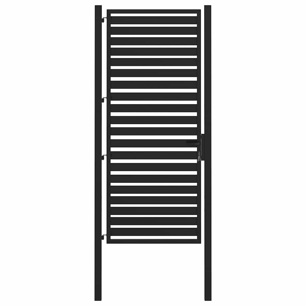 Gartentor Abschließbar Schwarz 100x200 cm Aluminium