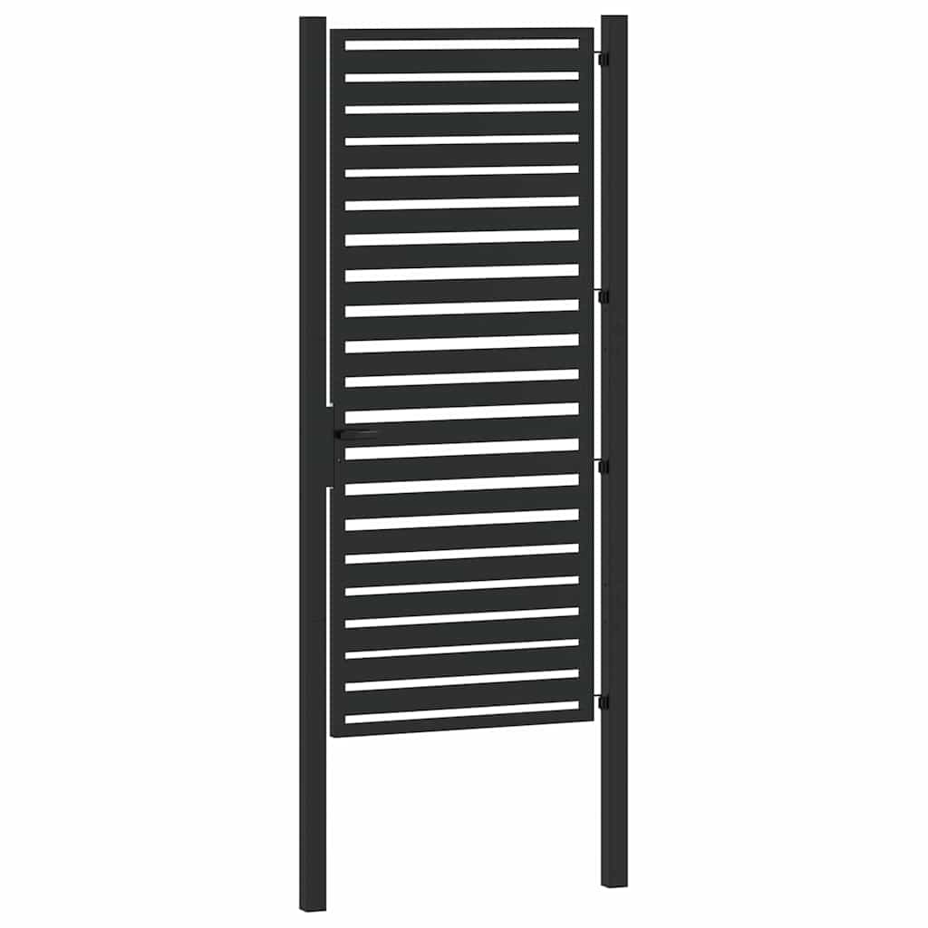 Gartentor Abschließbar Schwarz 100x200 cm Aluminium