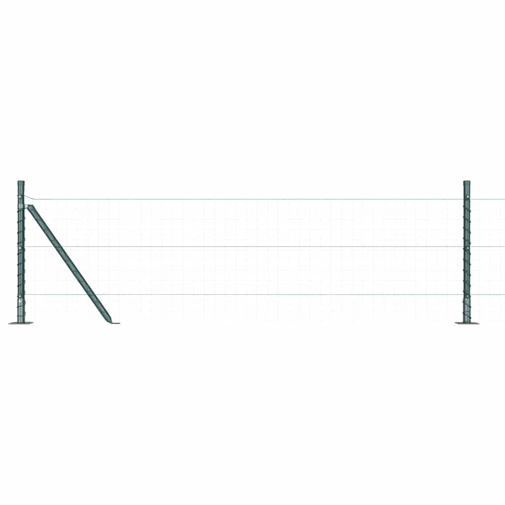 Zaunpfosten Manuell 13 pcs Grün Ø32mm 50 cm Verzinkter Stahl
