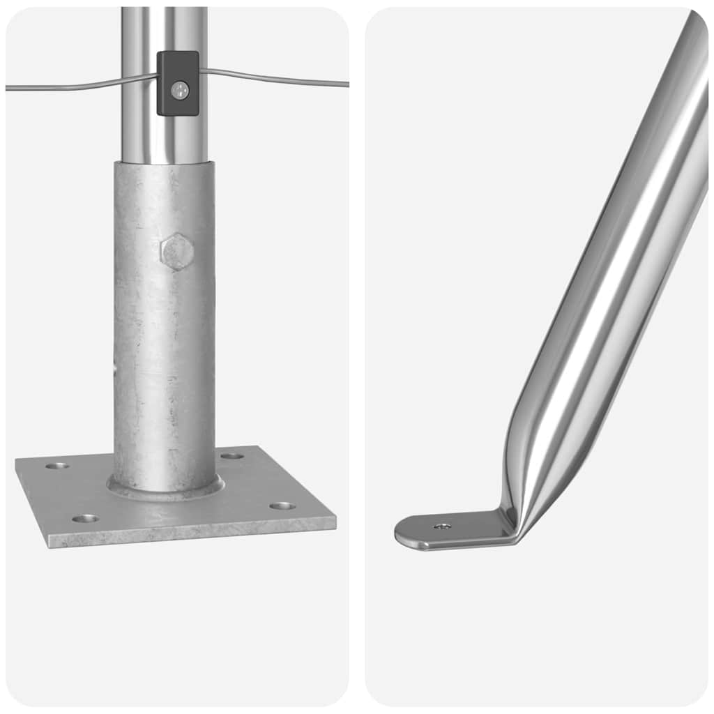 Zaunpfosten Manuell 13 pcs Silber Ø32mm 170 cm Verzinkter Stahl