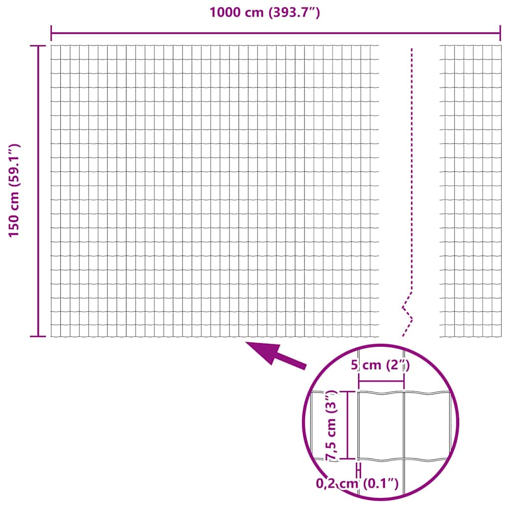 Eurozaun Silber 1.5 x 10 m Feuerverzinktes Eisen