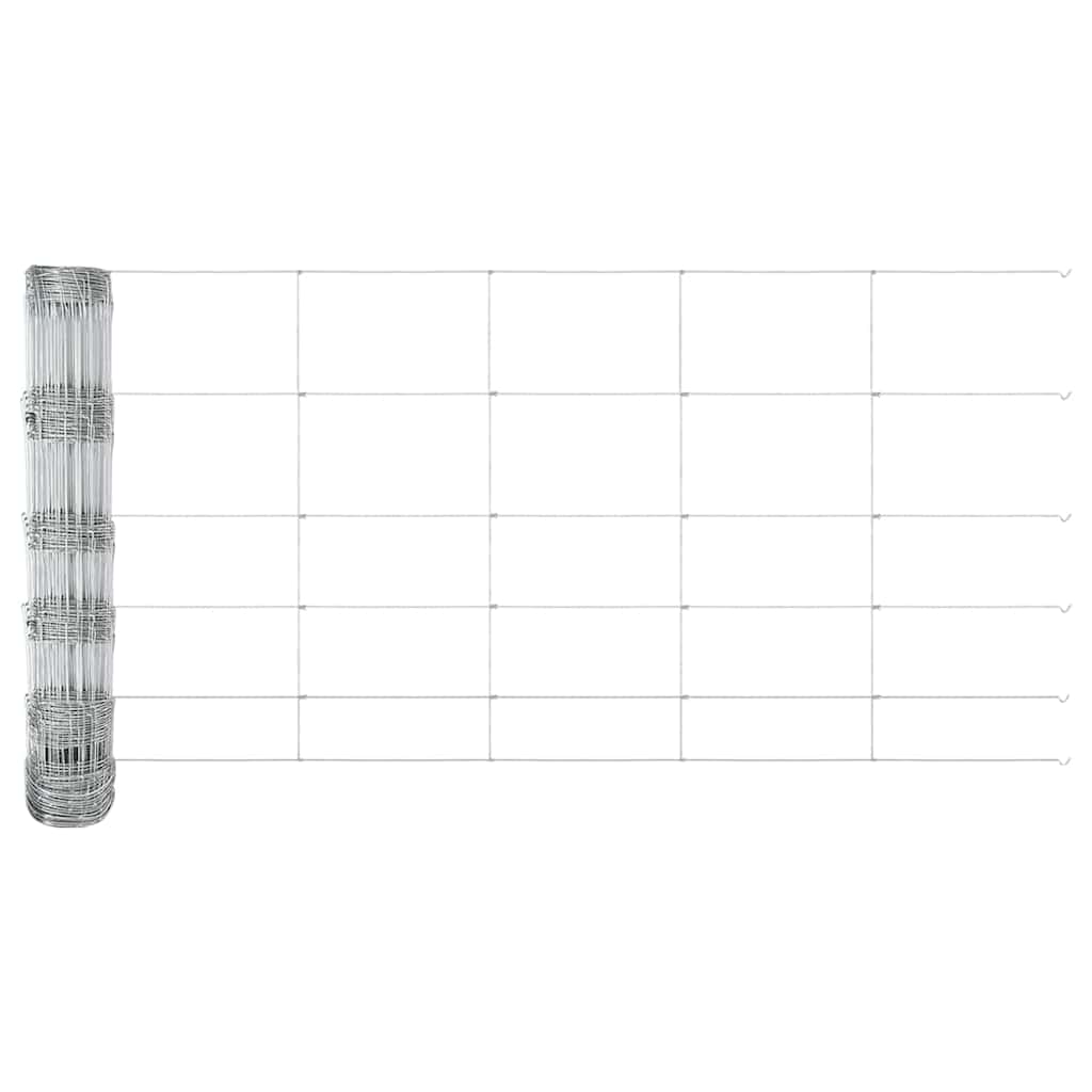 Wildzaun Silber 100 x 0.8 m Verzinkter Stahl