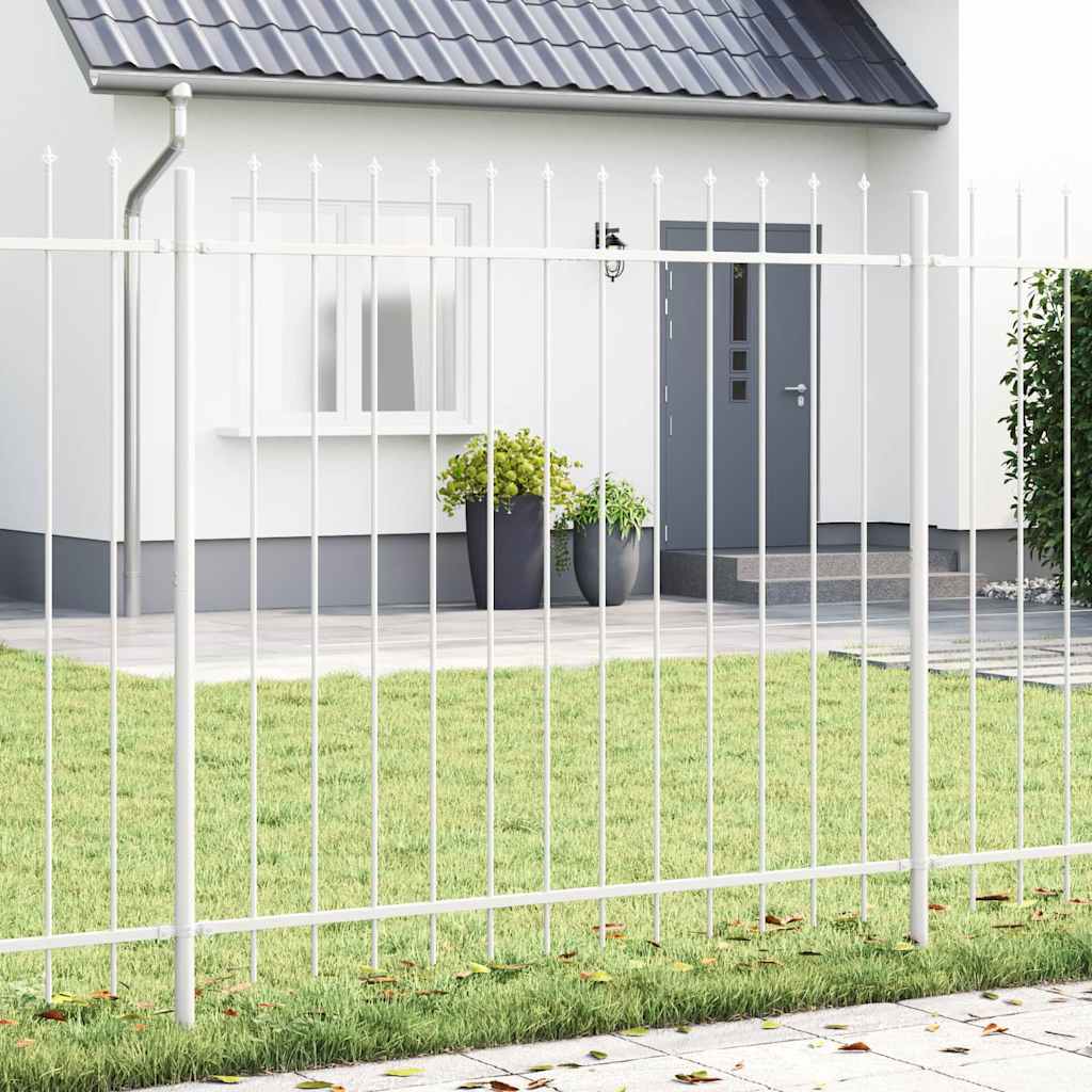 Gartenzaun Weiß 1.7 x 1.5 m Pulverbeschichteter Stahl