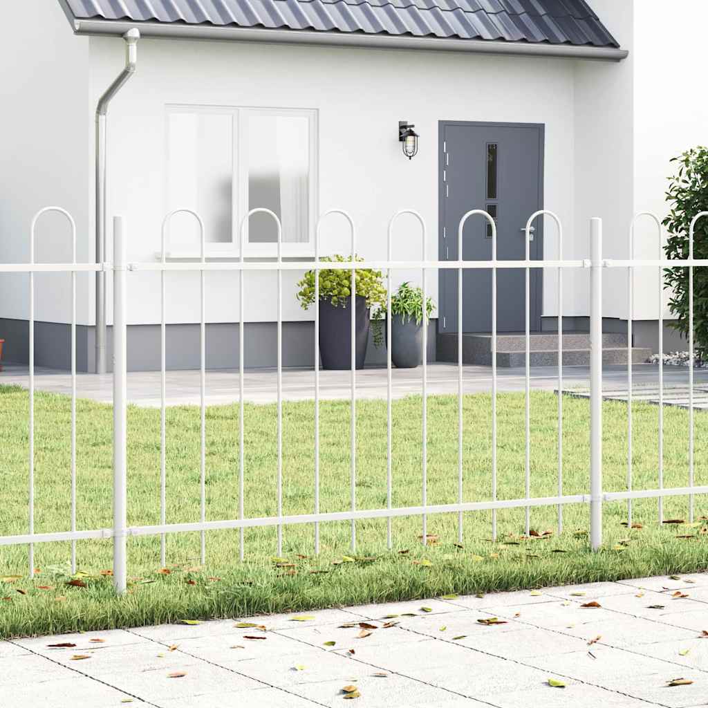 Gartenzaun Weiß 1.7 x 1.2 m Pulverbeschichteter Stahl