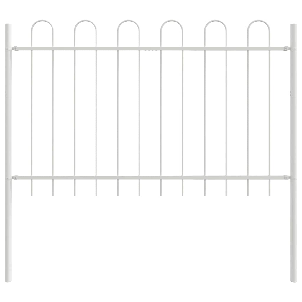 Gartenzaun Weiß 1.7 x 1.2 m Pulverbeschichteter Stahl