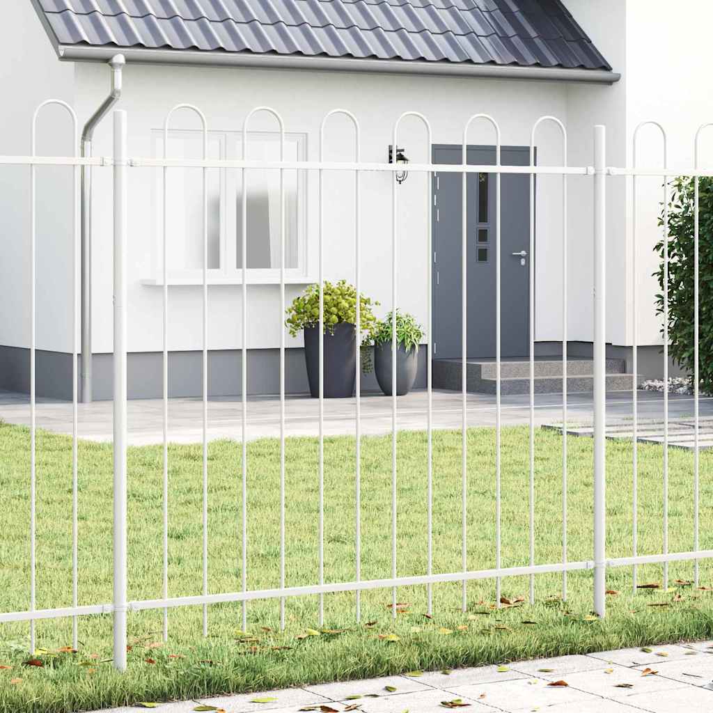 Gartenzaun Weiß 1.7 x 1.5 m Pulverbeschichteter Stahl