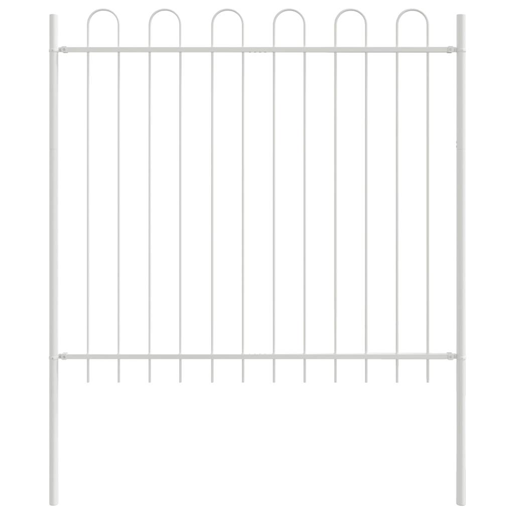 Gartenzaun Weiß 1.7 x 1.5 m Pulverbeschichteter Stahl
