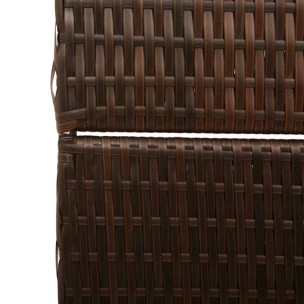 Raumteiler Falten Manuell Braun 146 x 180 cm Poly-Rattan