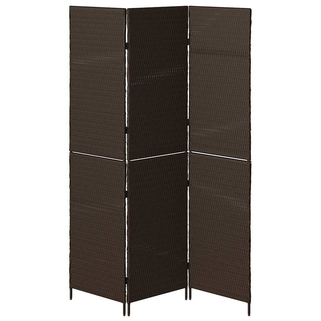 Raumteiler Falten Manuell Braun 146 x 180 cm Poly-Rattan