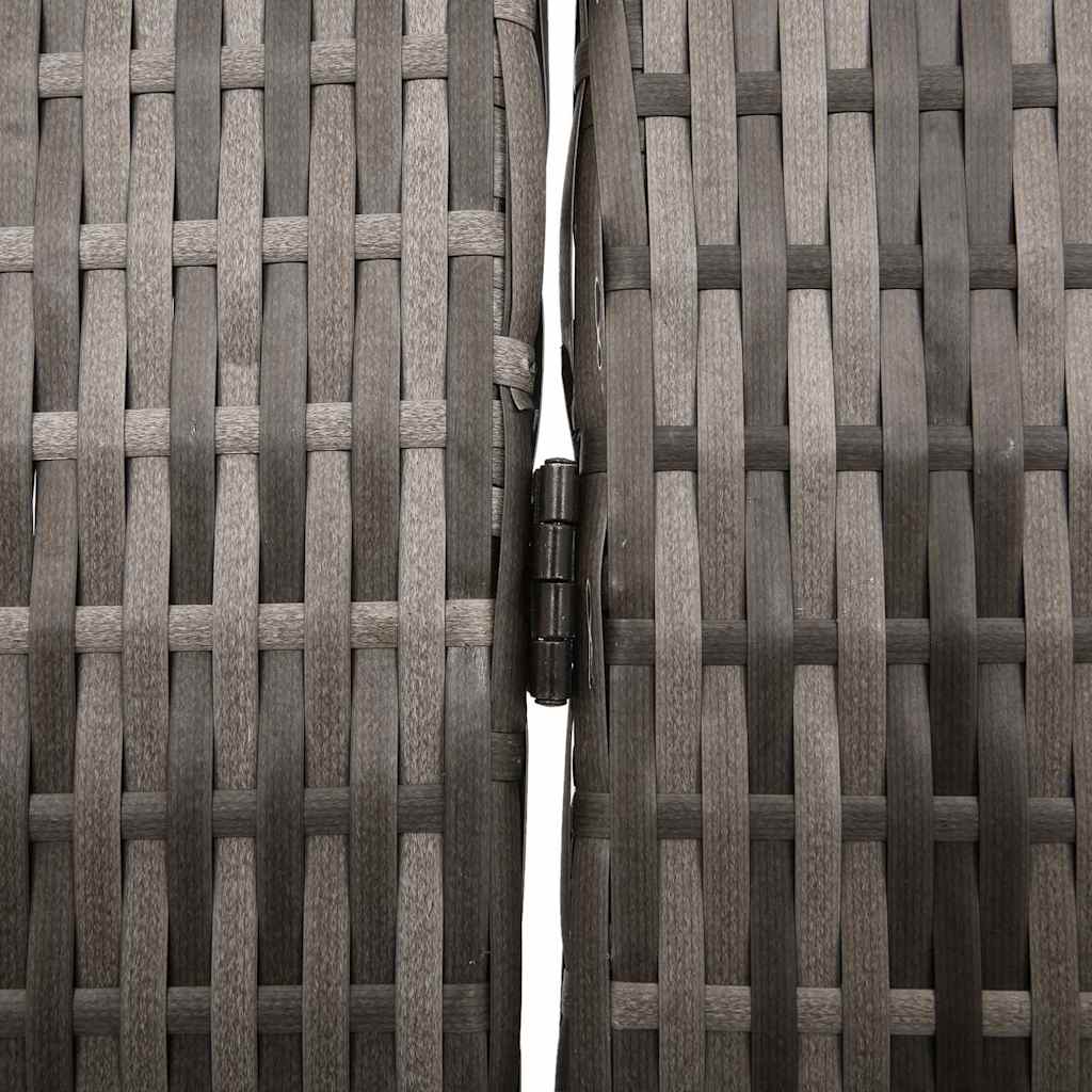 Raumteiler Falten Manuell Grau 195 x 180 cm Poly-Rattan