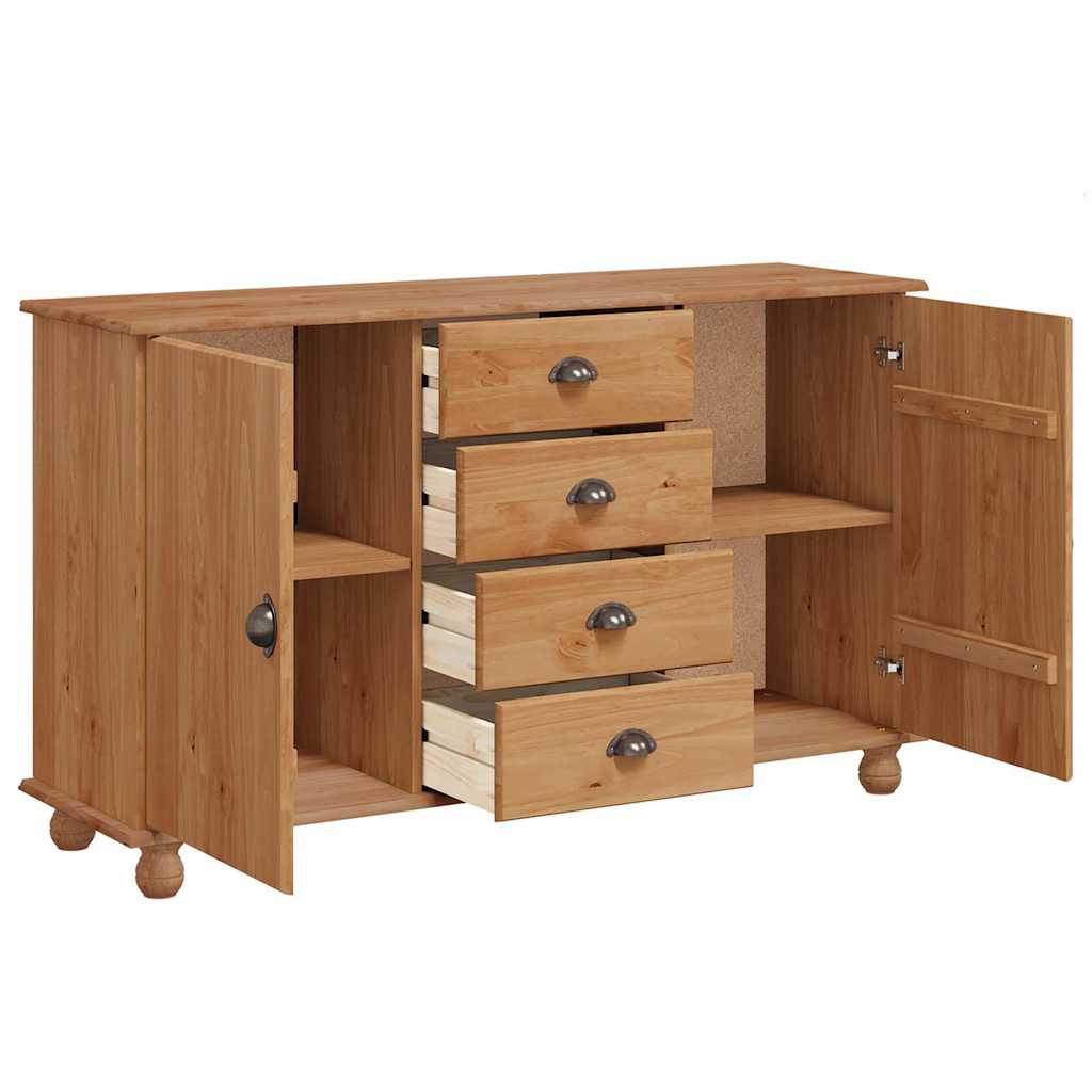 Sideboard Braun 133,5 x 40 x 79 cm Massivholz Kiefer