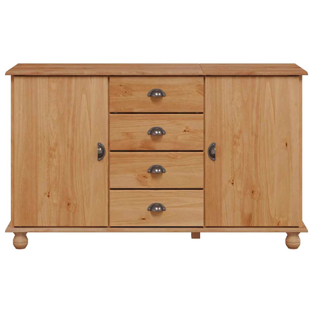 Sideboard Braun 133,5 x 40 x 79 cm Massivholz Kiefer
