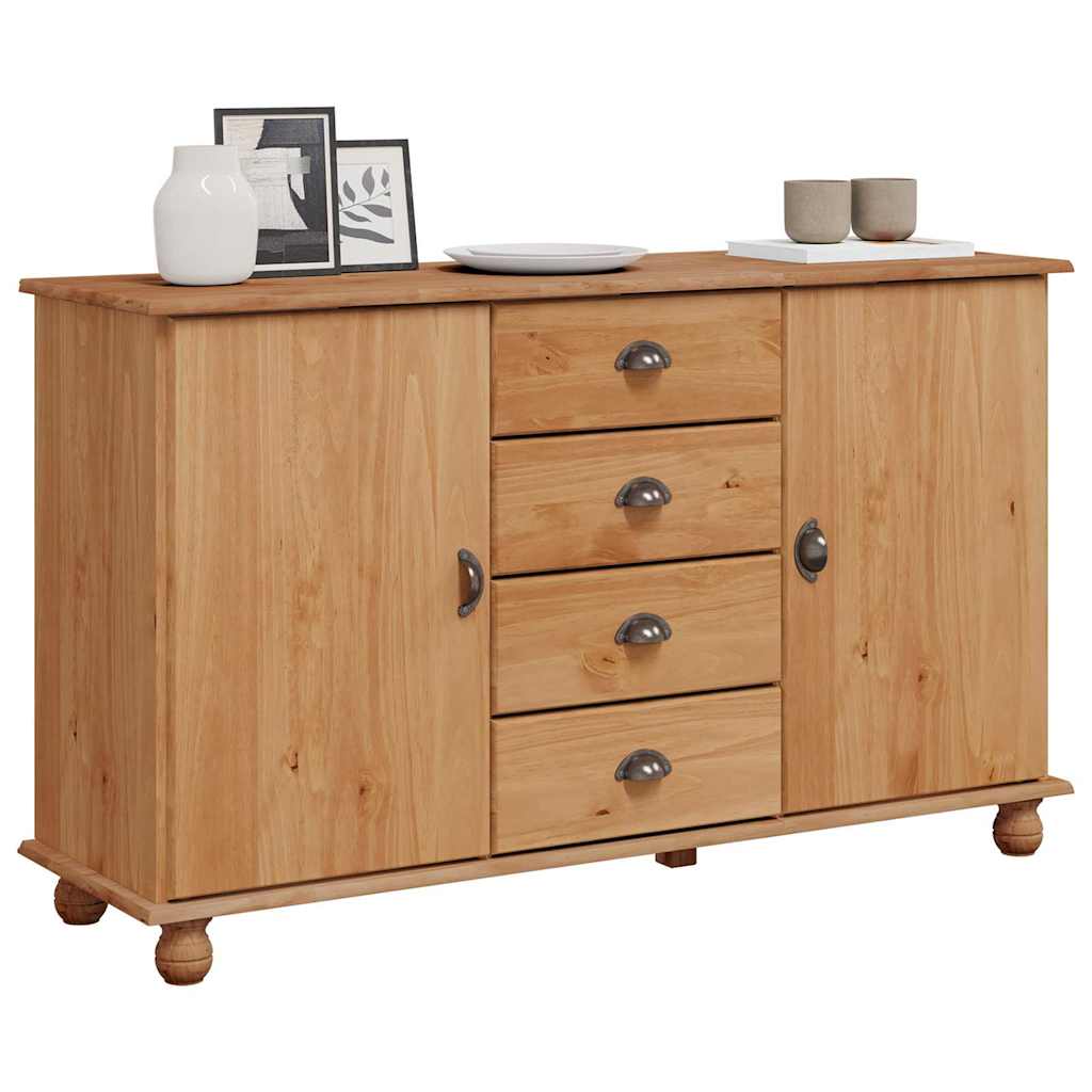 Sideboard Braun 133,5 x 40 x 79 cm Massivholz Kiefer