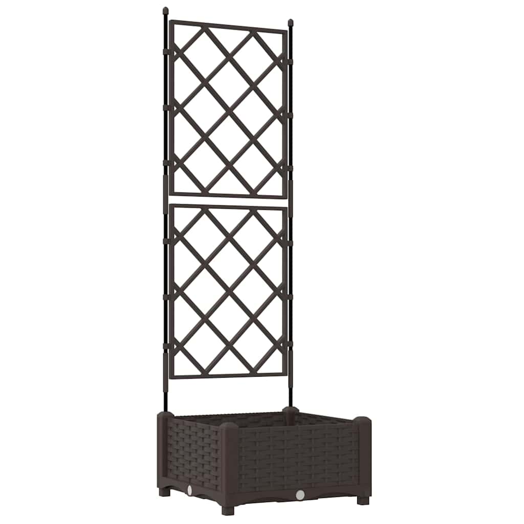 Gartenpflanzer mit Gitter Braun 40 x 40 x 125,5 cm PP