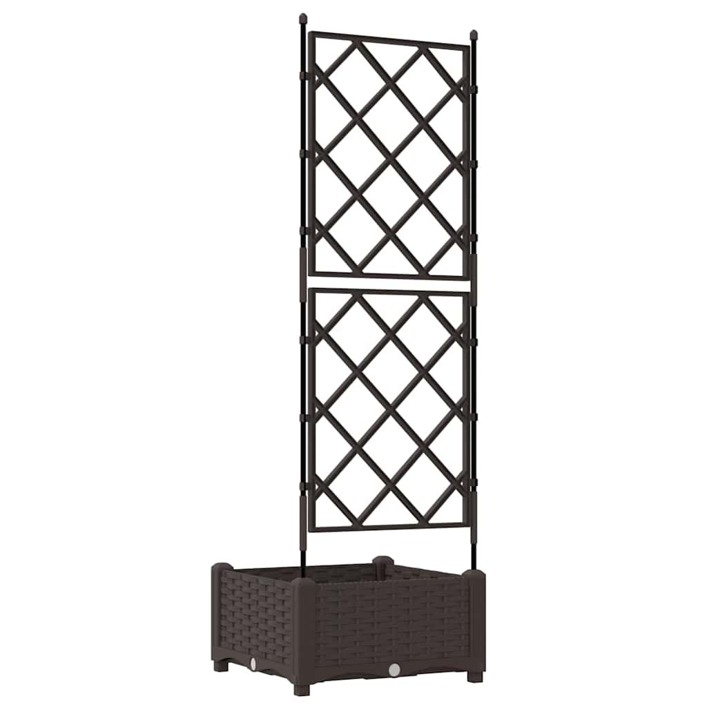 Gartenpflanzer mit Gitter Braun 40 x 40 x 125,5 cm PP