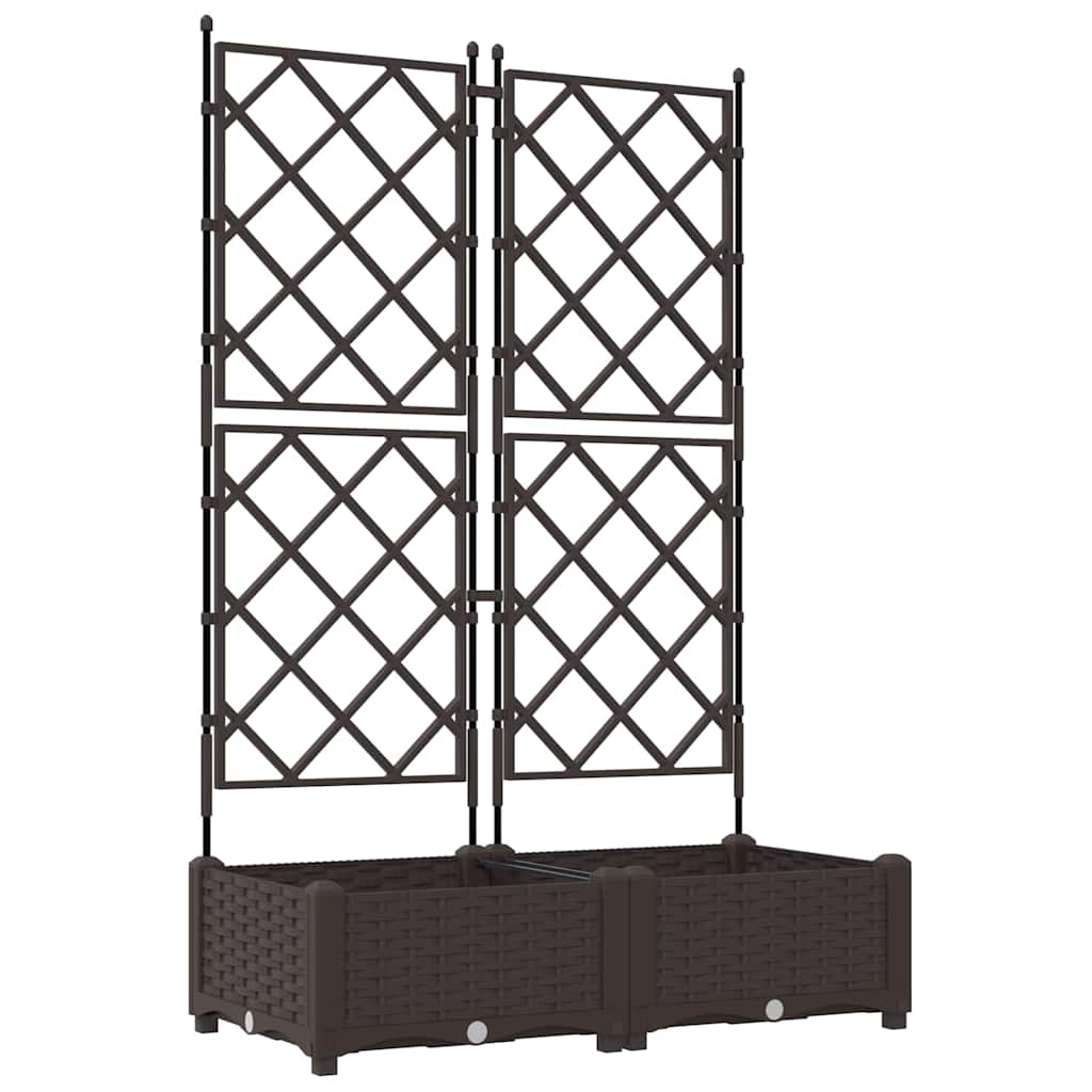 Gartenpflanzer mit Gitter Braun 80 x 40 x 125,5 cm PP