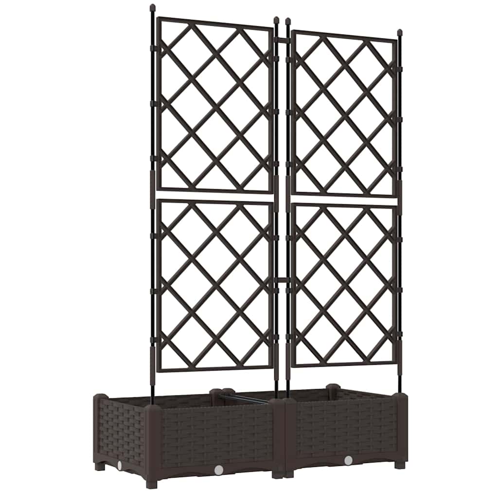 Gartenpflanzer mit Gitter Braun 80 x 40 x 125,5 cm PP