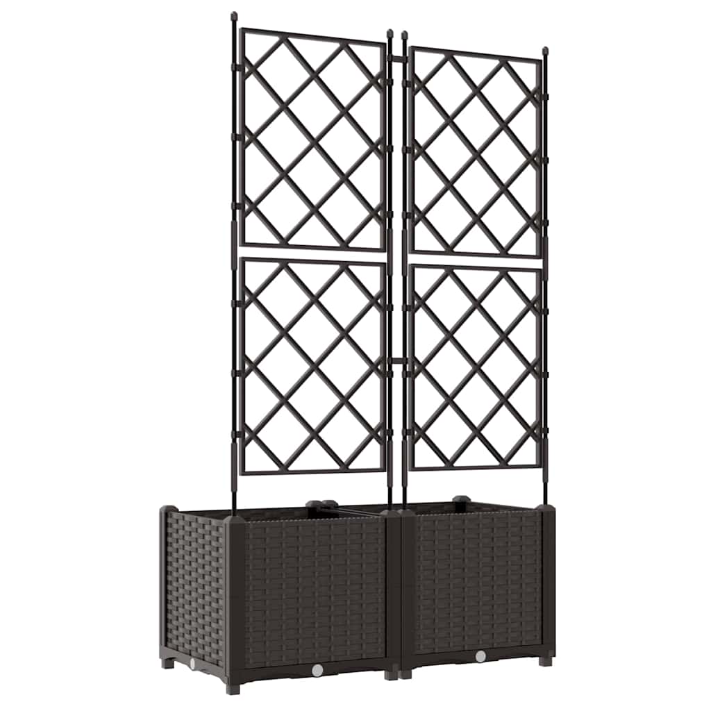 Gartenpflanzer mit Gitter 2 pcs Braun 80 x 40 x 143 cm PP