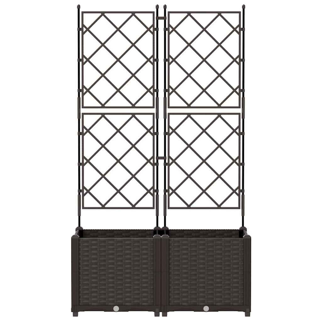 Gartenpflanzer mit Gitter 2 pcs Braun 80 x 40 x 143 cm PP