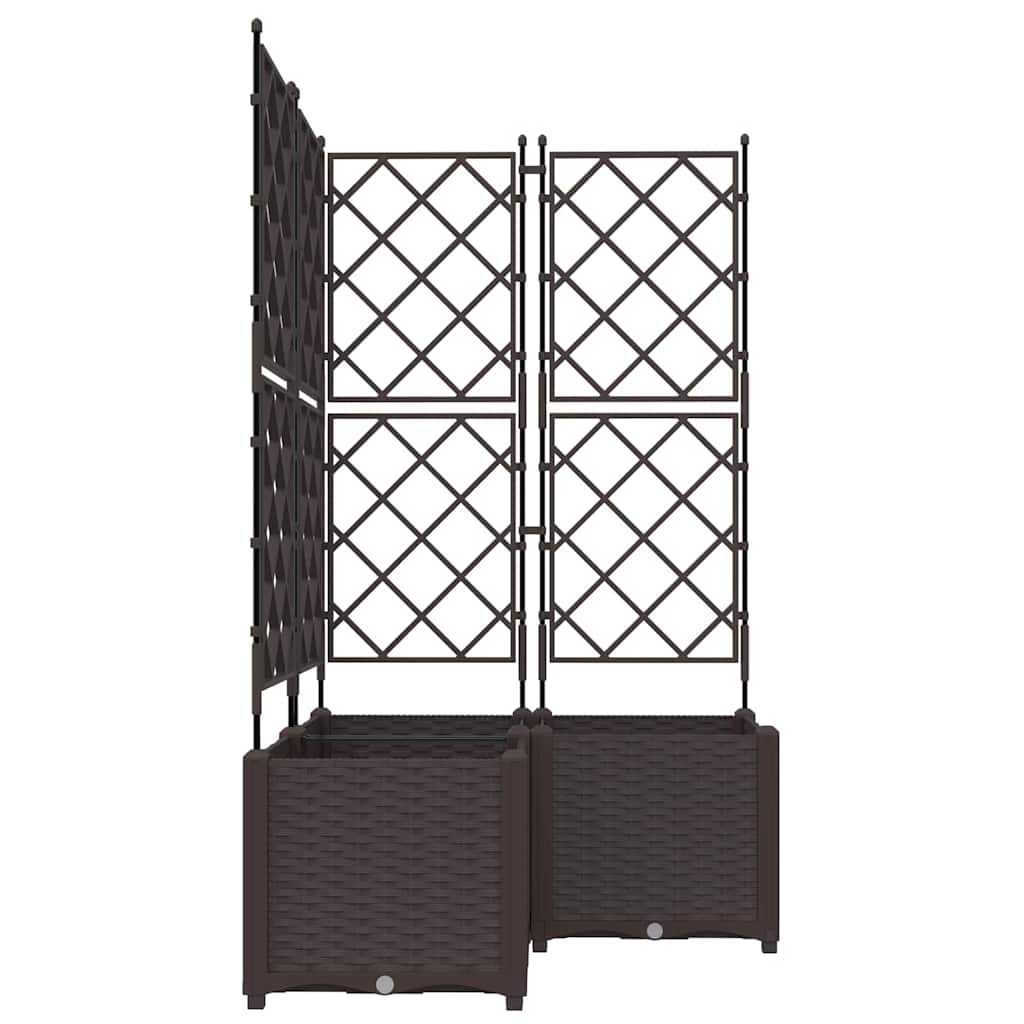 Gartenpflanzer mit Gitter 3 pcs Braun 80 x 80 x 143 cm PP