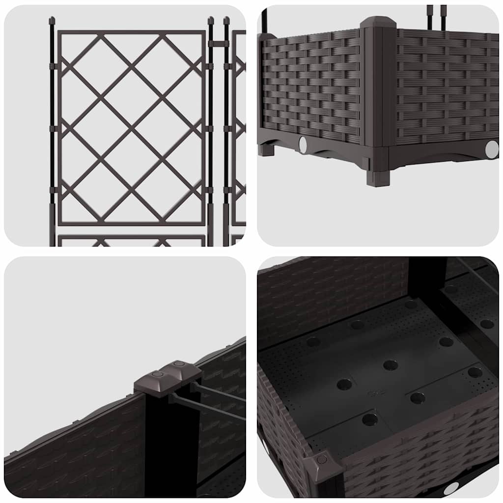 Gartenpflanzer mit Gitter 5 pcs Braun 120 x 120 x 125,5 cm PP