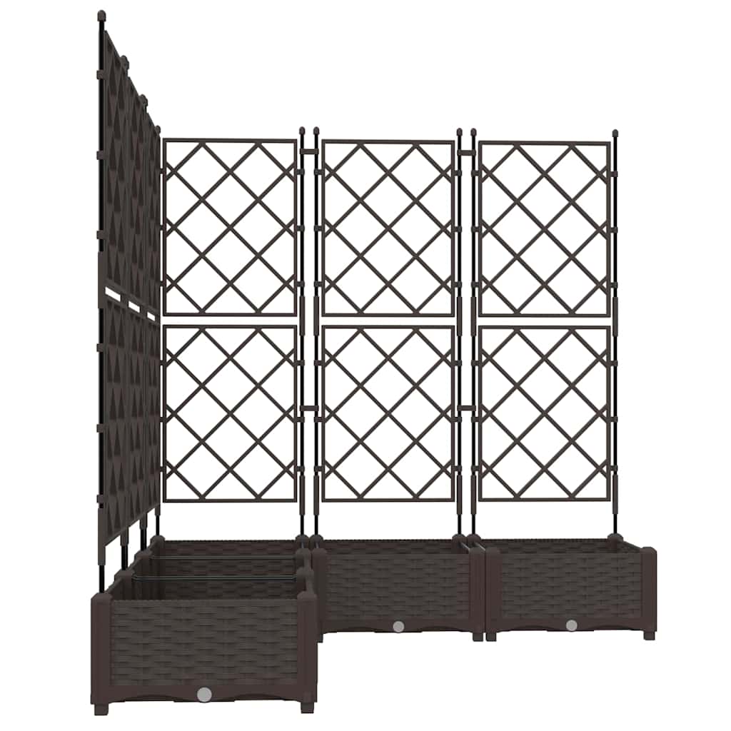 Gartenpflanzer mit Gitter 5 pcs Braun 120 x 120 x 125,5 cm PP