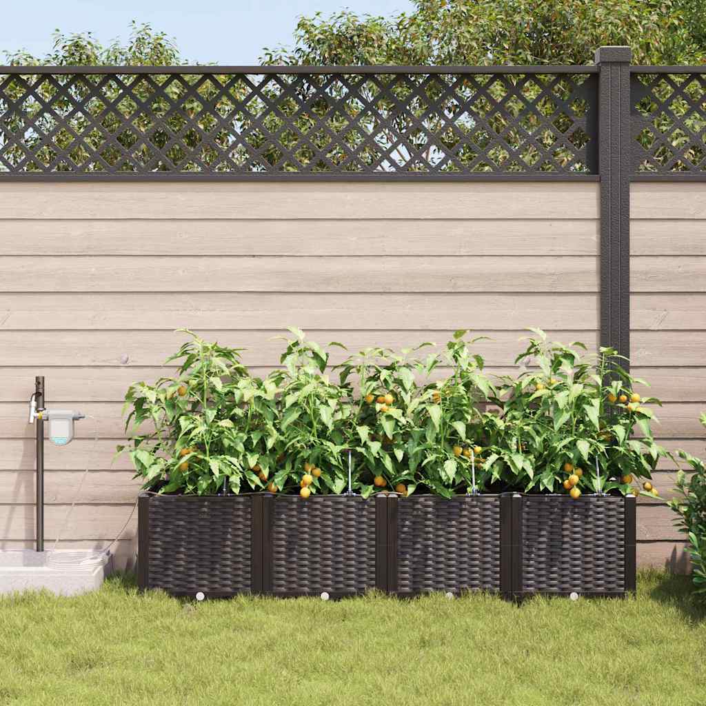 Gartenpflanzer Braun 160 x 40 x 37.5 cm Stahl