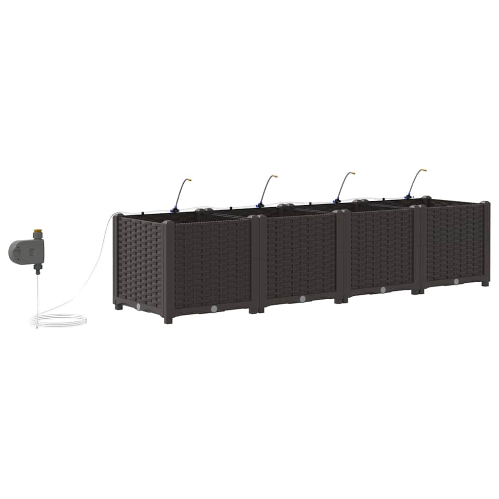 Gartenpflanzer Braun 160 x 40 x 37.5 cm Stahl