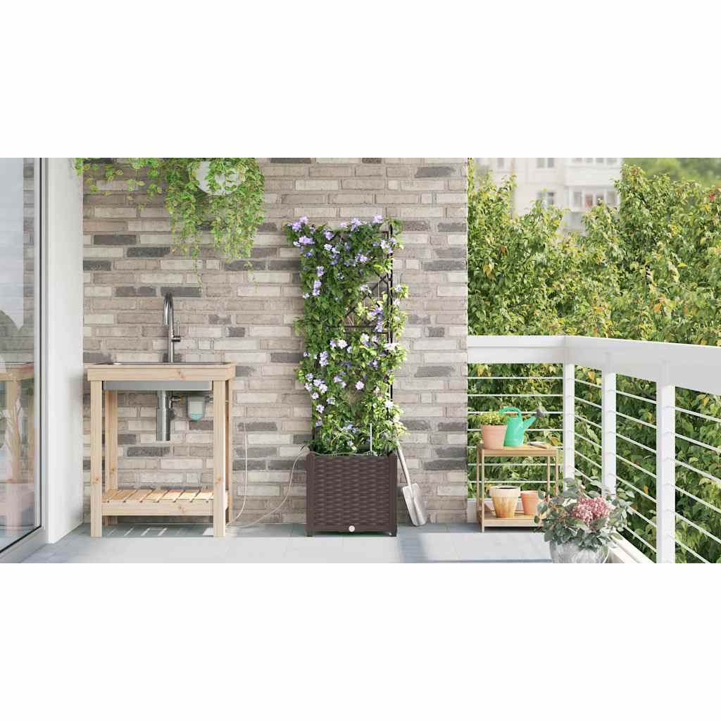 Gartenpflanzer Braun 40 x 40 x 142 cm Stahl