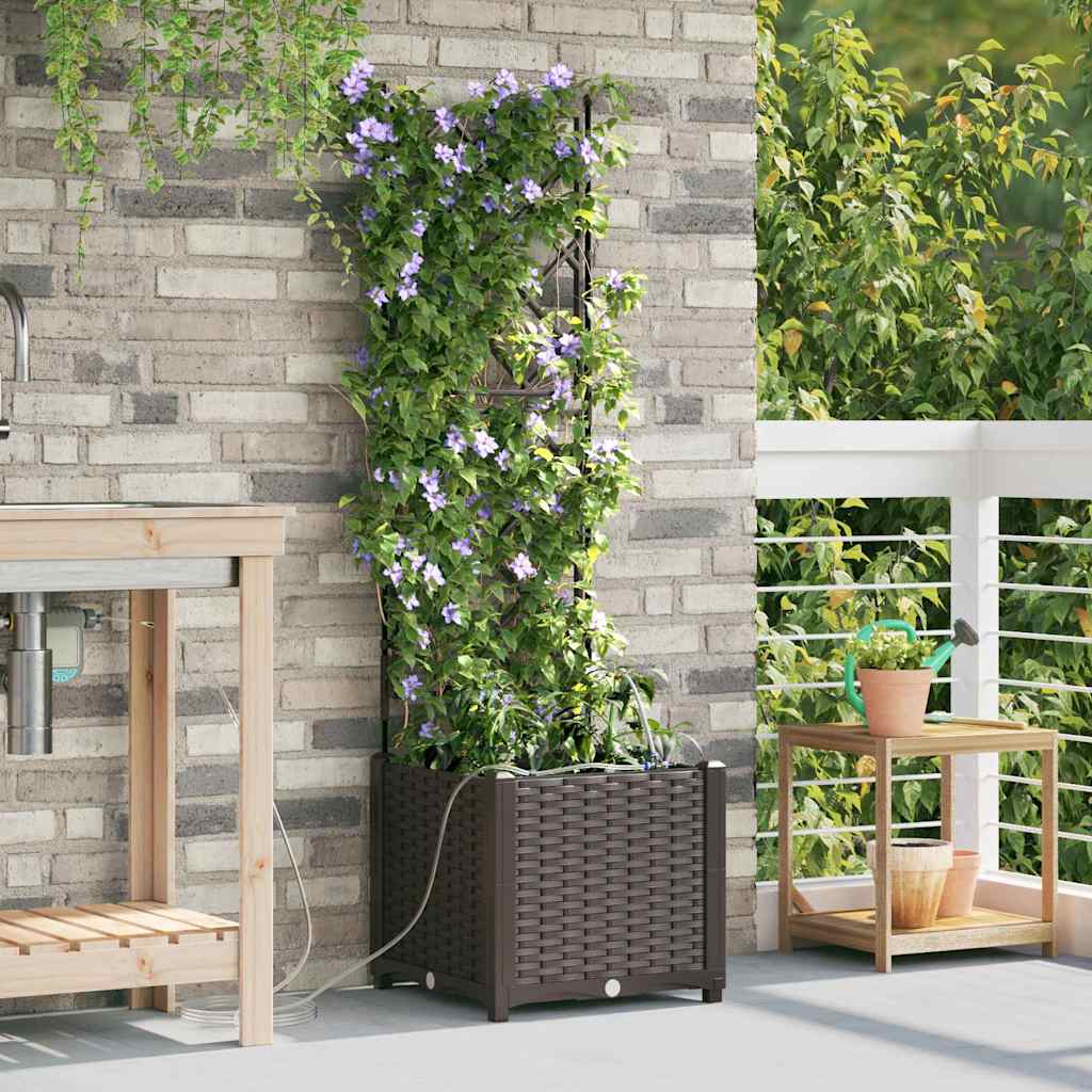 Gartenpflanzer Braun 40 x 40 x 142 cm Stahl