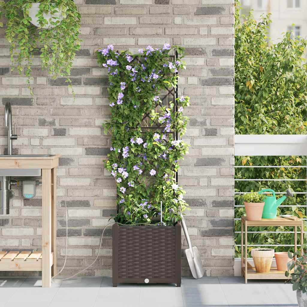 Gartenpflanzer Braun 40 x 40 x 142 cm Stahl