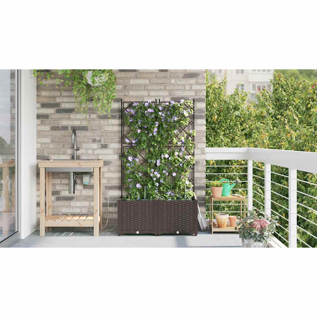 Gartenpflanzer Braun 80 x 40 x 142 cm Stahl