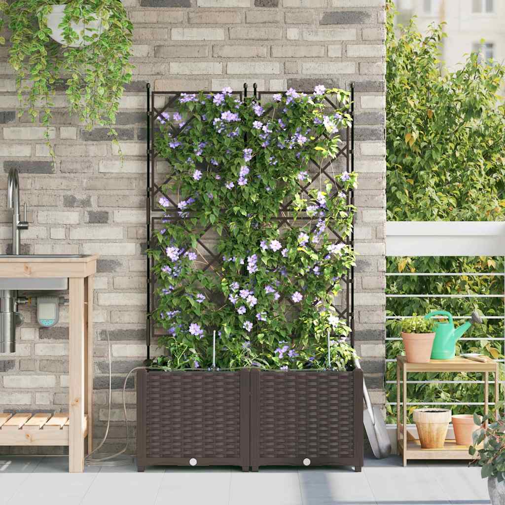 Gartenpflanzer Braun 80 x 40 x 142 cm Stahl